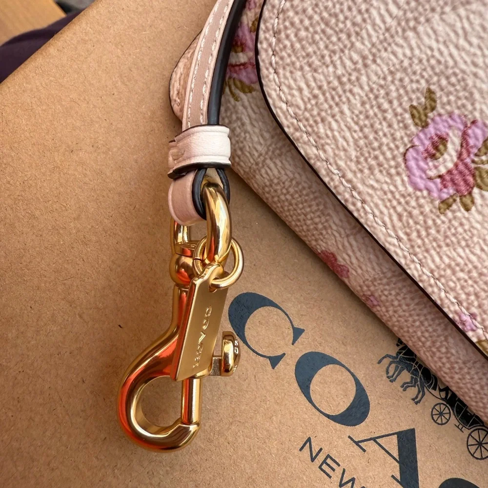 Coach Dark Brown Signature Sunglasses Case with Key holder - Picture 5 of 6